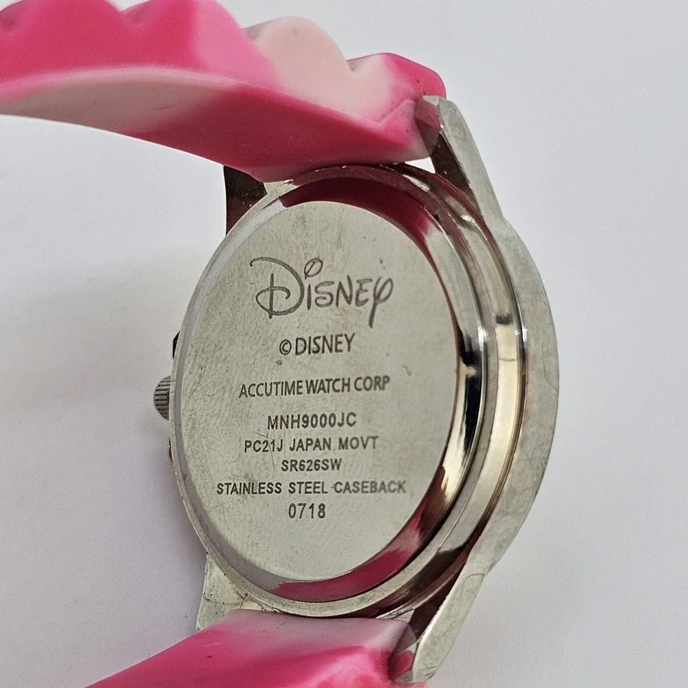 Disney Minnie Mouse Women Watch 32MM‎ Pink Plastic Bands New Battery